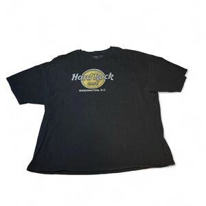 Hard Rock Cafe Black Tee with Gold Logo Washington D.C. styled